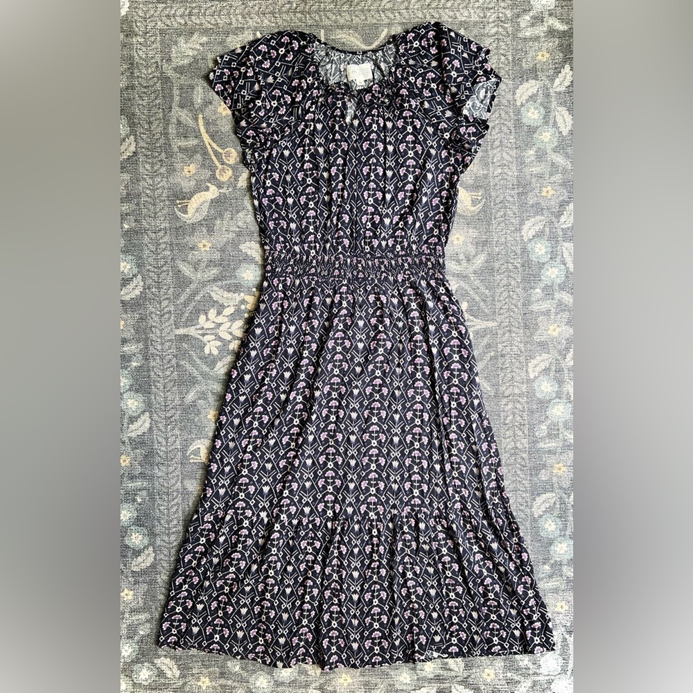 Destination 365 Blue Ruffled maxi floral Sundress with Flutter Sleeves
